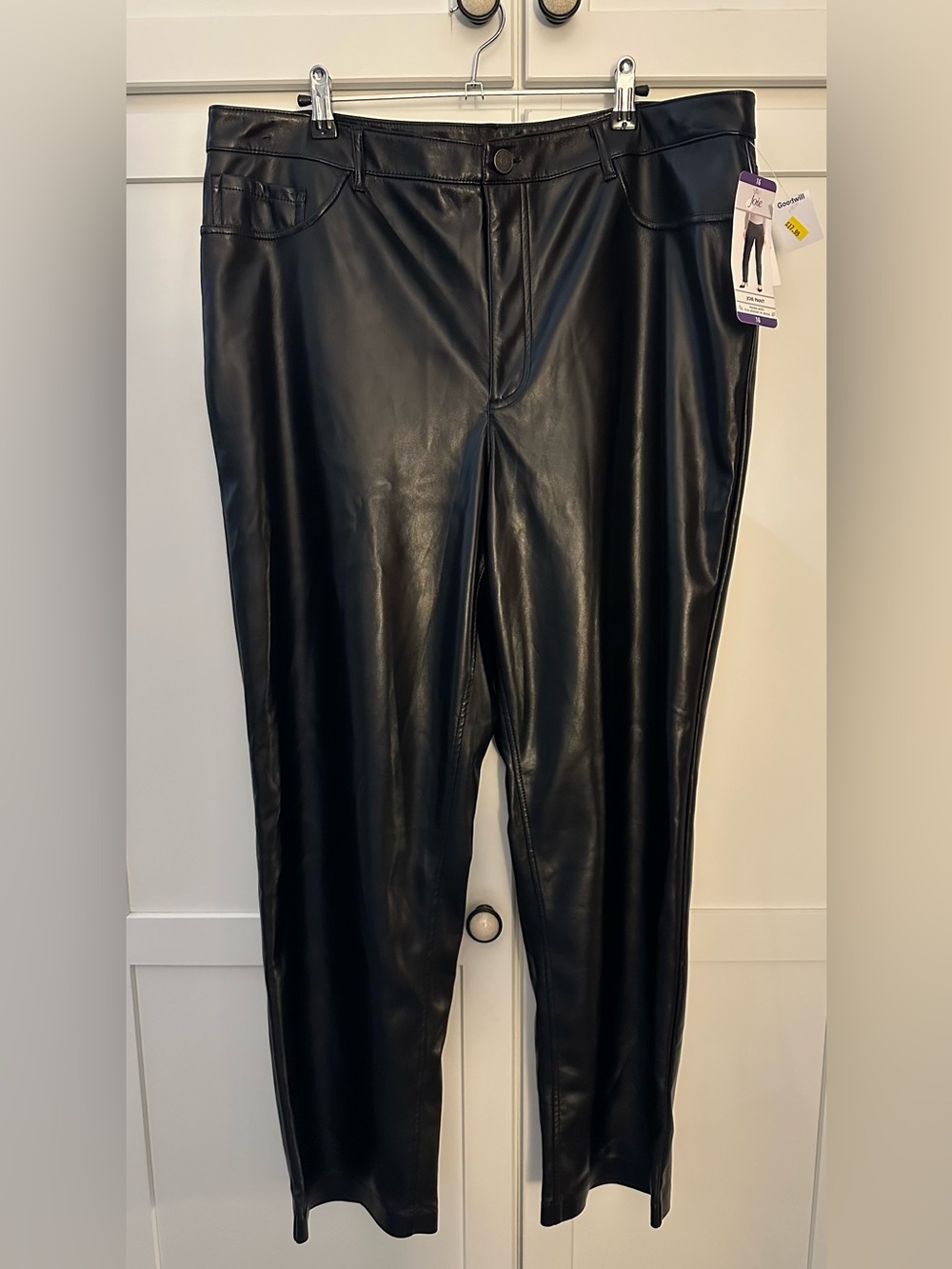 NWT Joie Black Faux Leather Pants Plus Size!!